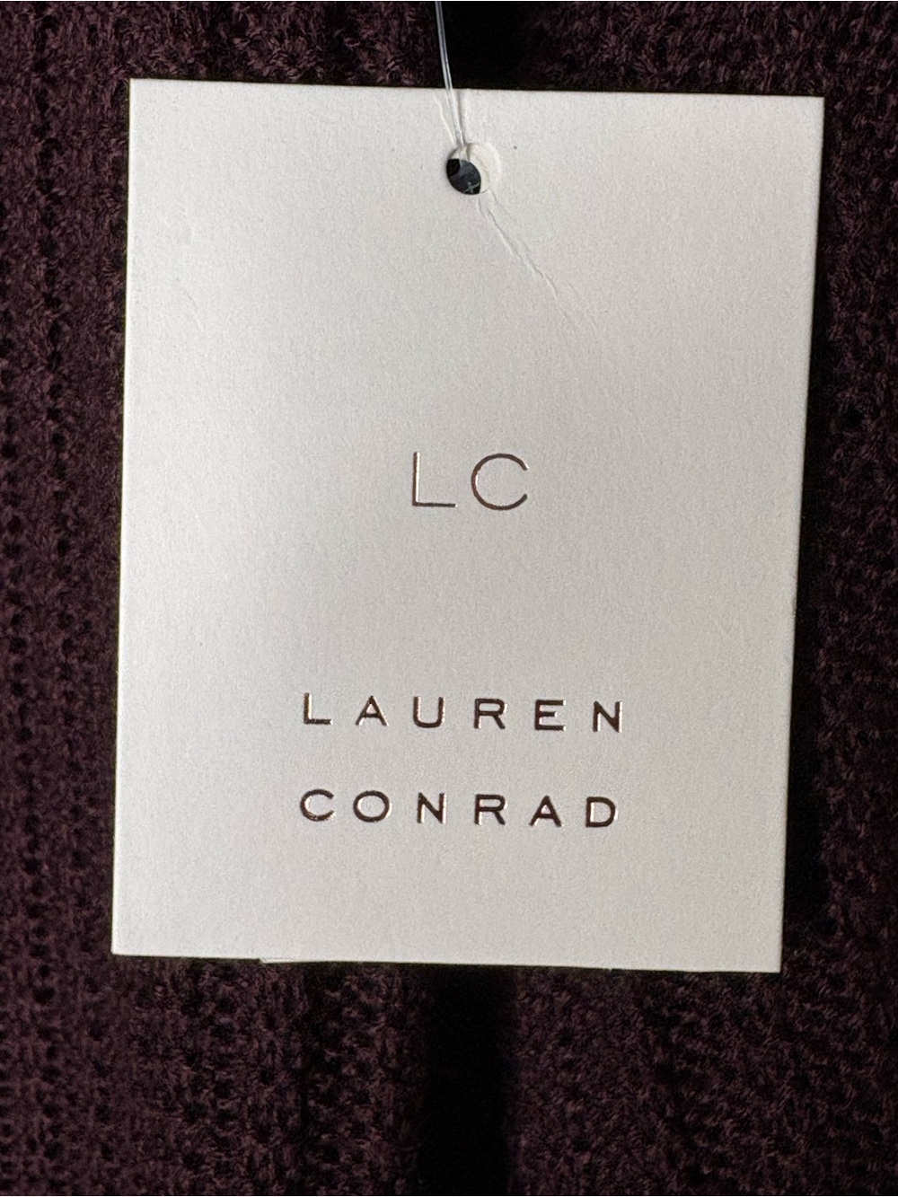 LC Lauren Conrad Plum Crochet-Hem Long Sleeve Knit Dress - Picture 4 of 9